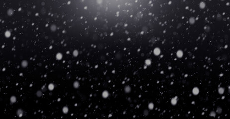 Fototapeta na wymiar Falling snow on black background stock illustration
