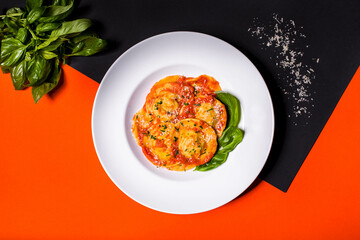 Ravioli with sauce