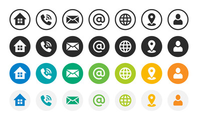 Contact information icon collection, Vector illustration.