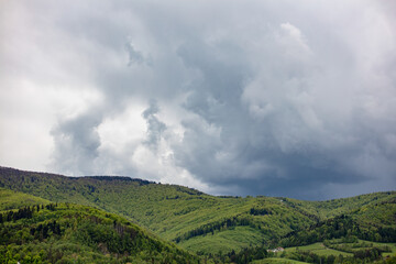 Fototapeta na wymiar Krajobraz Beskidu śląskiego w miejscowości Ustroń