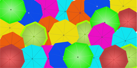 background with umbrellas, vector illustration 
