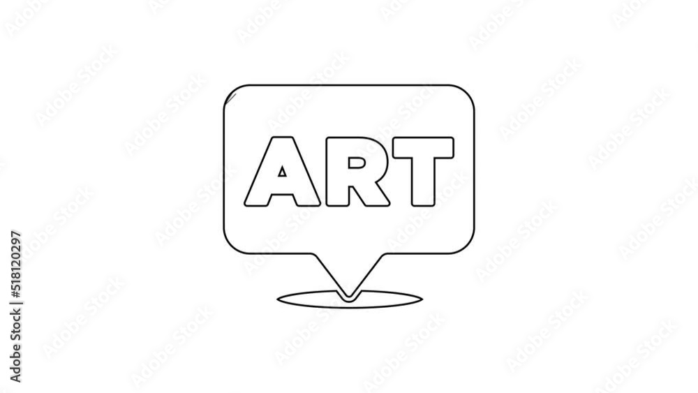 Poster black line speech bubble with text art icon isolated on white background. message icon. communicatio