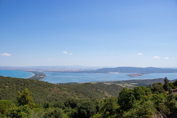Beautiful view of a landscape in Monte Argentario, Tuscany.
