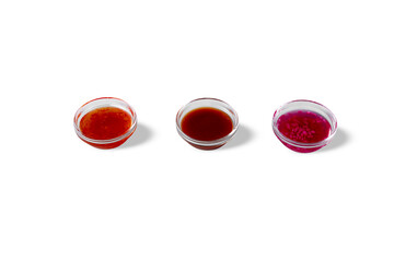 Three different sauces