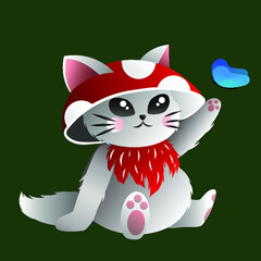 Game character a fly agaric cat