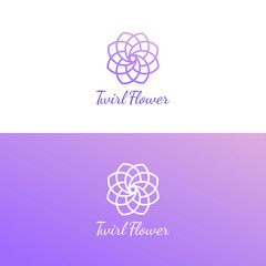 Twirl Flower Logo Vector Illustration . Suitable for your company 