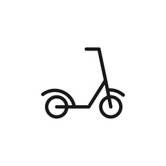 Road, transport, traffic sign. Vector symbol perfect for adverts, store, shops, books. Editable stroke. Line icon of scooter