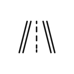 Road, transport, traffic sign. Vector symbol perfect for adverts, store, shops, books. Editable stroke. Line icon of paved or automobile road