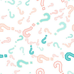 Quiz seamless pattern. Question marks, doubt, faq