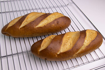 Close up Plain Laugen Bread on White Background