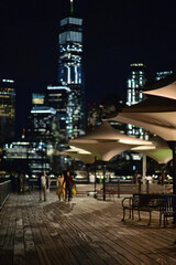 beautiful city skyline at night. USA