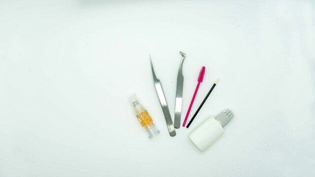 Pinzette, Bubillon, Serum, f&uuml;r Wimpernverl&auml;ngerung