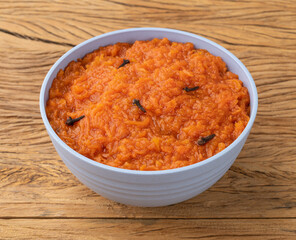 Traditional brazilian pumpkin sweet dessert with cloves