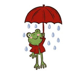 frog with umbrella