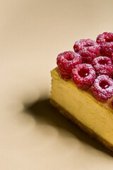 Cheesecake with raspberries