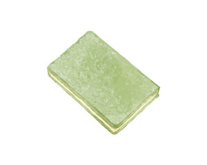 抹茶ラングドシャの水彩イラスト