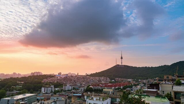 Time lapse 4K : Seoul City Skyline, South Korea