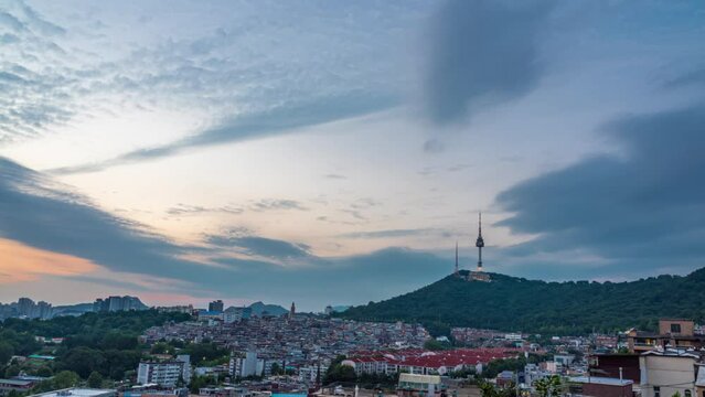 Time lapse 4K : Seoul City Skyline, South Korea