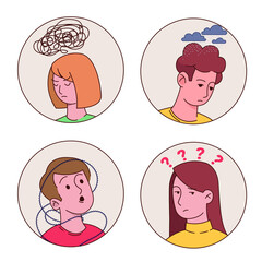 vector tag that show negative emotion such as anger, sadness, feat, confusion 