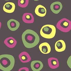 Seamless pattern in vintage, retro style with irregular geometric shapes. Vector illustration