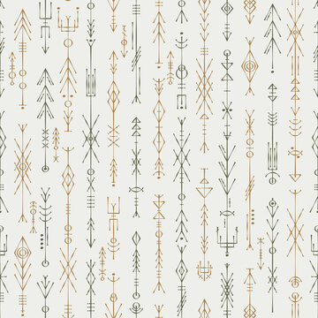 Ancient sign. Seamless pattern