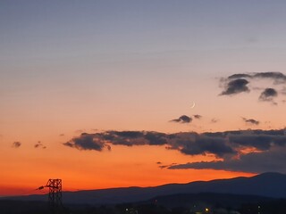sunset in the mountains