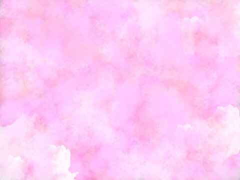 水彩風のピンクとリアルな雲 © oni-on