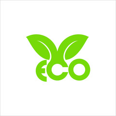 Eco green vector logo template