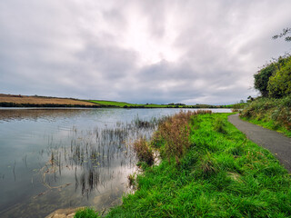 wide angle view of lough money during spring morning time, Northern Ireland