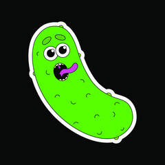 A psychedelic cucumber with a face screams. Psychedelics, surrealism