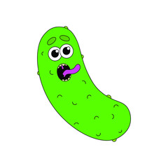 A psychedelic cucumber with a face screams. Psychedelics, surrealism