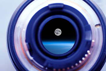 camera lens close up/moon