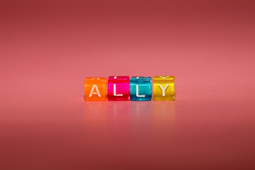 the word "ally" made up of cubes