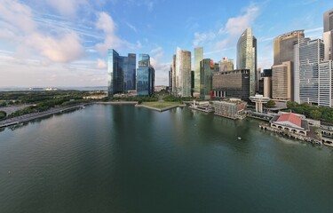 defaultMarina Bay, Singapore - July 13, 2022: The Landmark Buildings and Tourist Attractions of Singapore