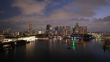 defaultMarina Bay, Singapore - July 13, 2022: The Landmark Buildings and Tourist Attractions of Singapore