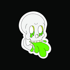 A psychedelic skull spitting acid. Surrealism