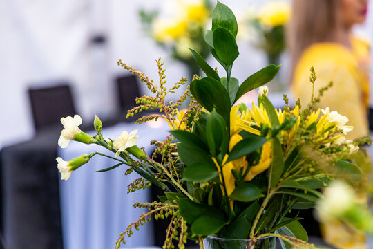 Beautiful Yellow Wedding Flowers Close Up