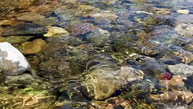 rocks in creek or stream flowing water