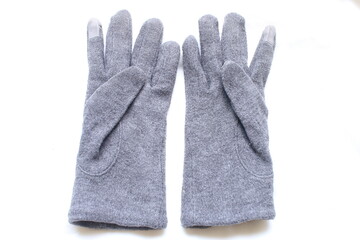 グレーの女性用手袋