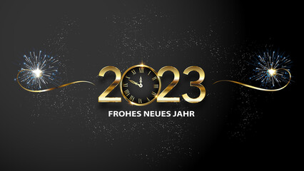 Fototapeta na wymiar 2023 Frohes neues Jahr