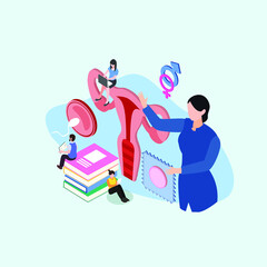 Birth control - Sex education isometric 3d vector illustration concept for banner, website, illustration, landing page, flyer, etc.