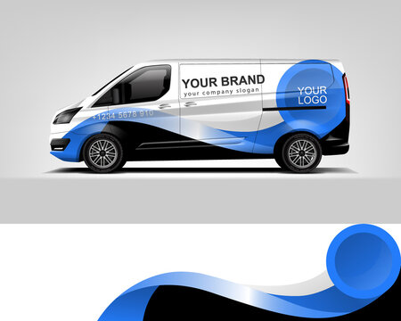 Car Wrap Design. Simple Lines With Abstract Background Vector Concept For Vehicle Vinyl Wrap And Automotive Decal Dekal	