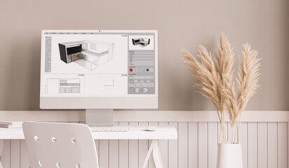 Simple Neutral Desktop with interior desig