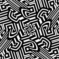 Abstract background with black and white pattern. Unique geometric vector swatch. Perfect for site backdrop, wrapping paper, wallpaper, textile and surface design. 
