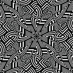 Abstract background with black and white pattern. Unique geometric vector swatch. Perfect for site backdrop, wrapping paper, wallpaper, textile and surface design. 
