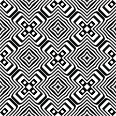 Abstract background with black and white seamless pattern. Unique geometric vector swatch. Perfect for site backdrop, wrapping paper, wallpaper, textile and surface design. 