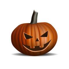Realistic vector Halloween pumpkin happy