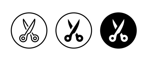 scissors icon, cut, Cutting icons button, vector, sign, symbol, logo, illustration, editable stroke, flat design style isolated on white linear pictogram