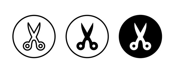 scissors icon, cut, Cutting icons button, vector, sign, symbol, logo, illustration, editable stroke, flat design style isolated on white linear pictogram
