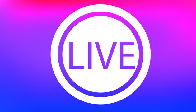 live icon, vector, with a nice color on the background